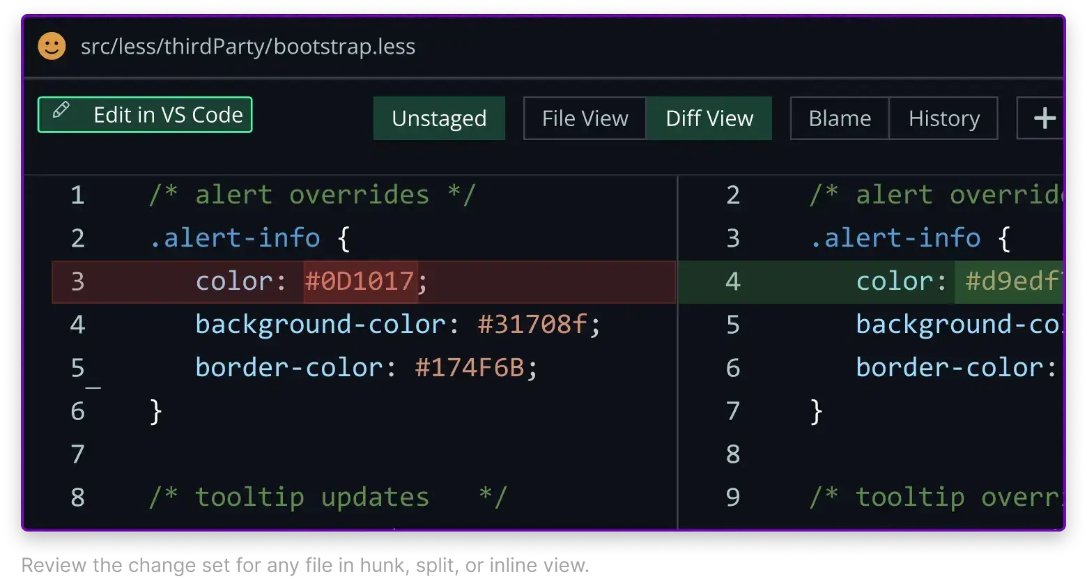 GitKraken's default commit graph with a left sidebar, colored branch lines, and a commit detail panel